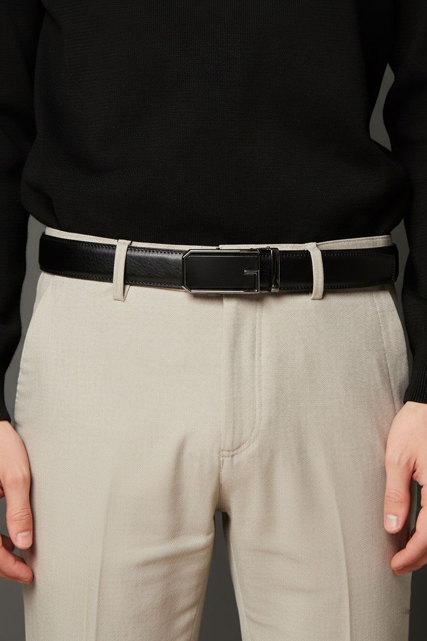 Cintura automatica senza fori, in pelle di vacchetta crosta, regolabile 35mm CAU35-4017