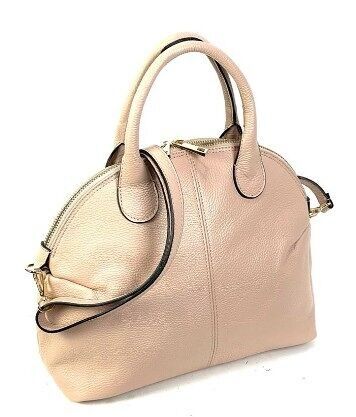 Borsa a mano in pelle italiana con motivo a mezzaluna