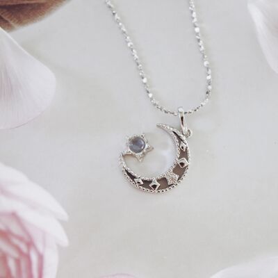 Moonstone Necklace Silver