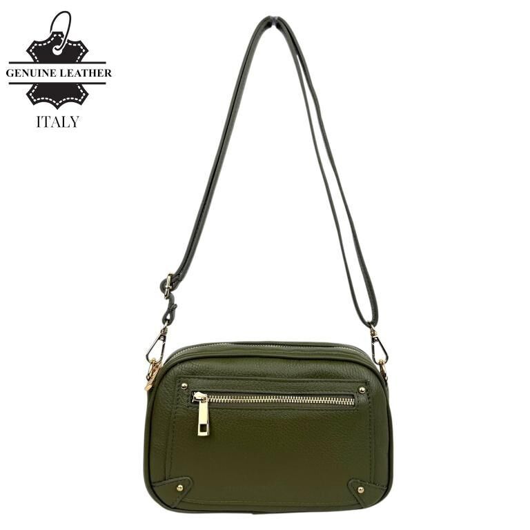 Borsa a mano in pelle italiana con 4 borchie frontali (promozione)