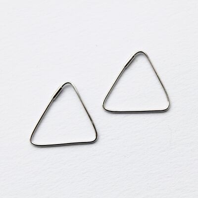 Geometric Triangle Silver Earrings