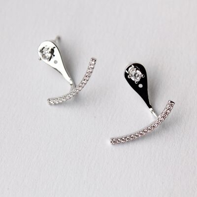 Smile Crystal Silver Earrings