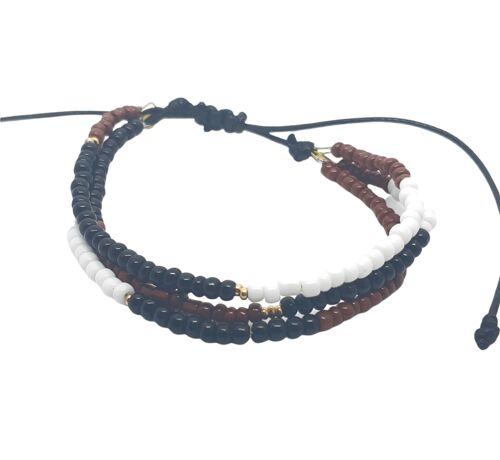 Pulsera triple Marròn