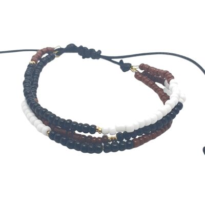 Pulsera triple Marròn