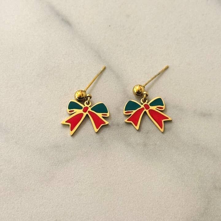 Christmas Bow Earrings 