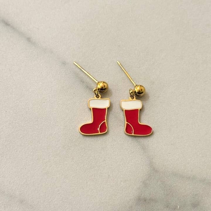 Santa’s Boots Christmas Earrings
