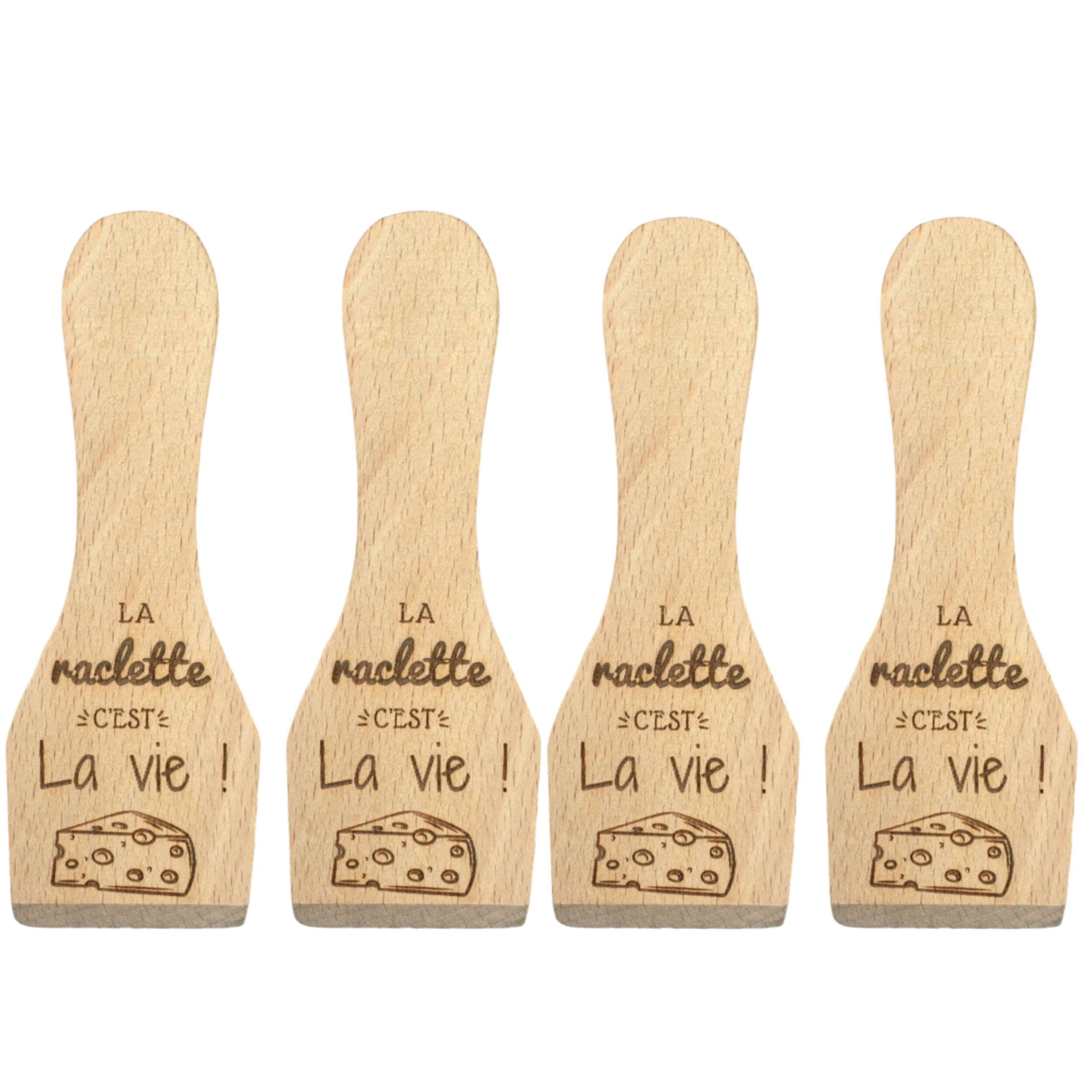 4er-Set Raclette-Spatel – Raclette ist Leben – Geschenkidee zu Weihnachten
