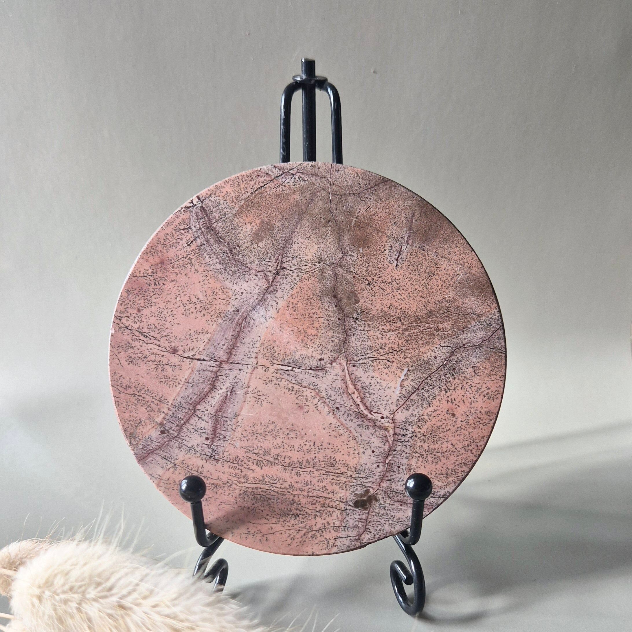 Jaspisscheibe auf Metallständer (10 cm) Nr. 5