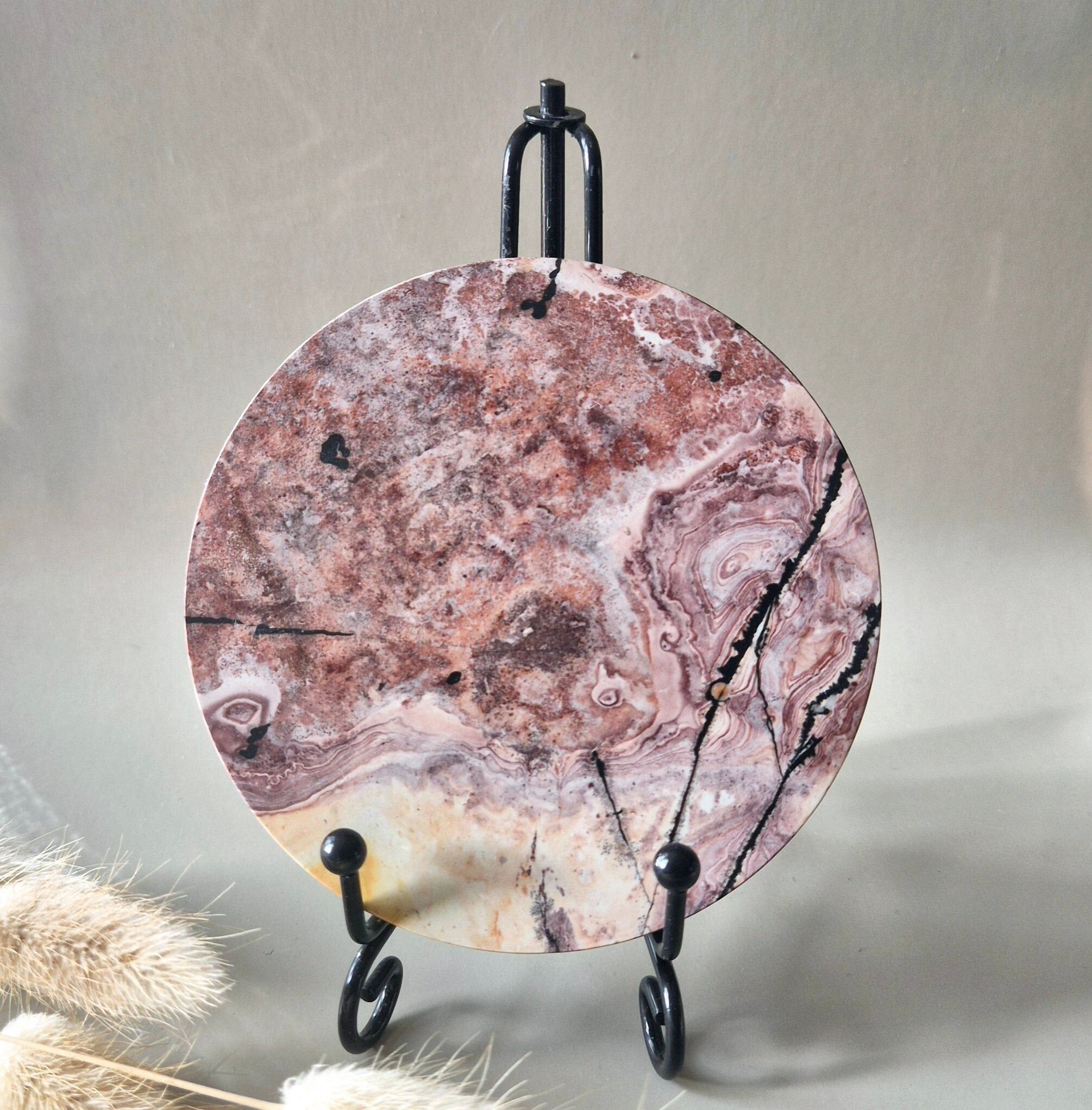 Jaspisscheibe auf Metallständer (10 cm) #1
