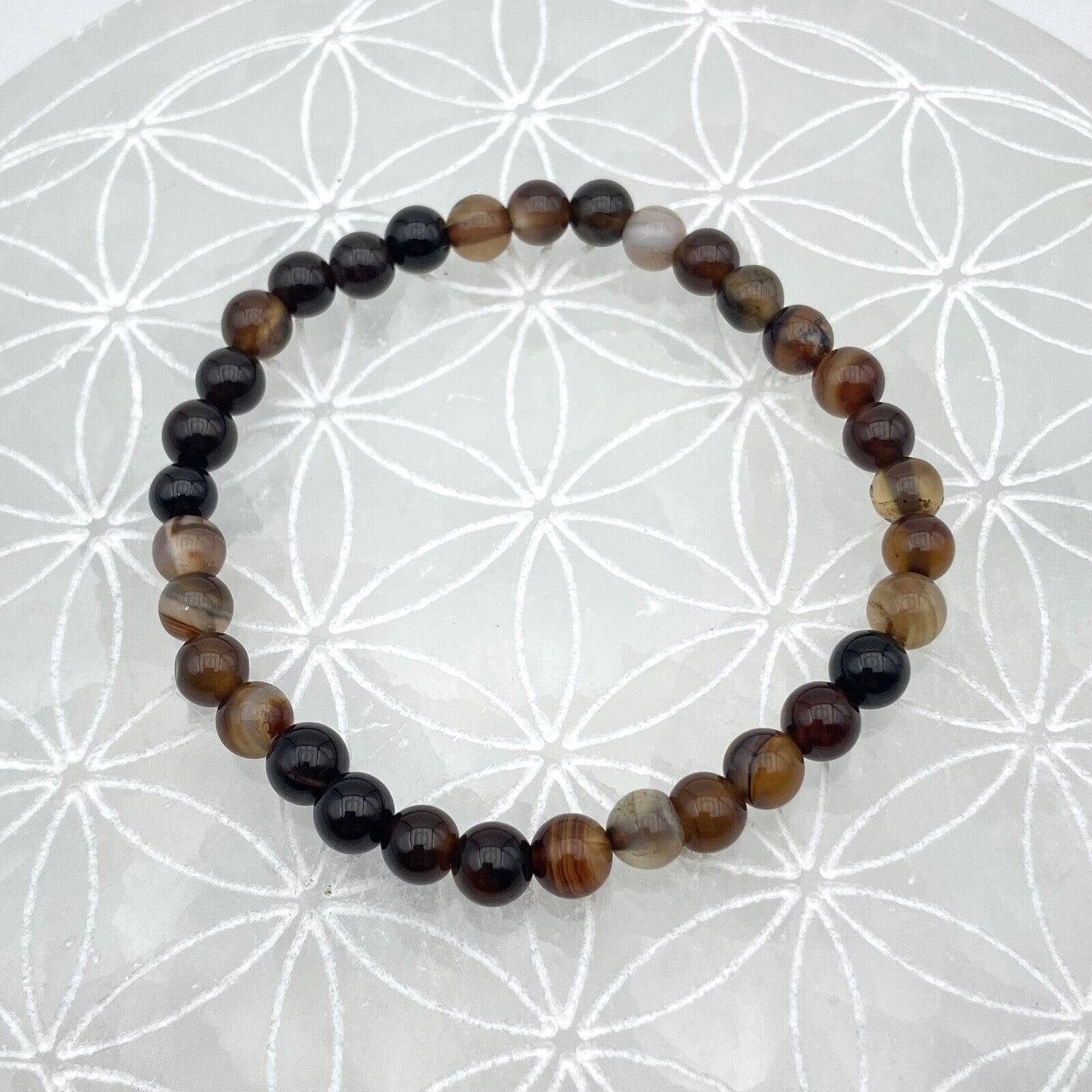 Armband - Natürlicher gebänderter Achat (6 mm)