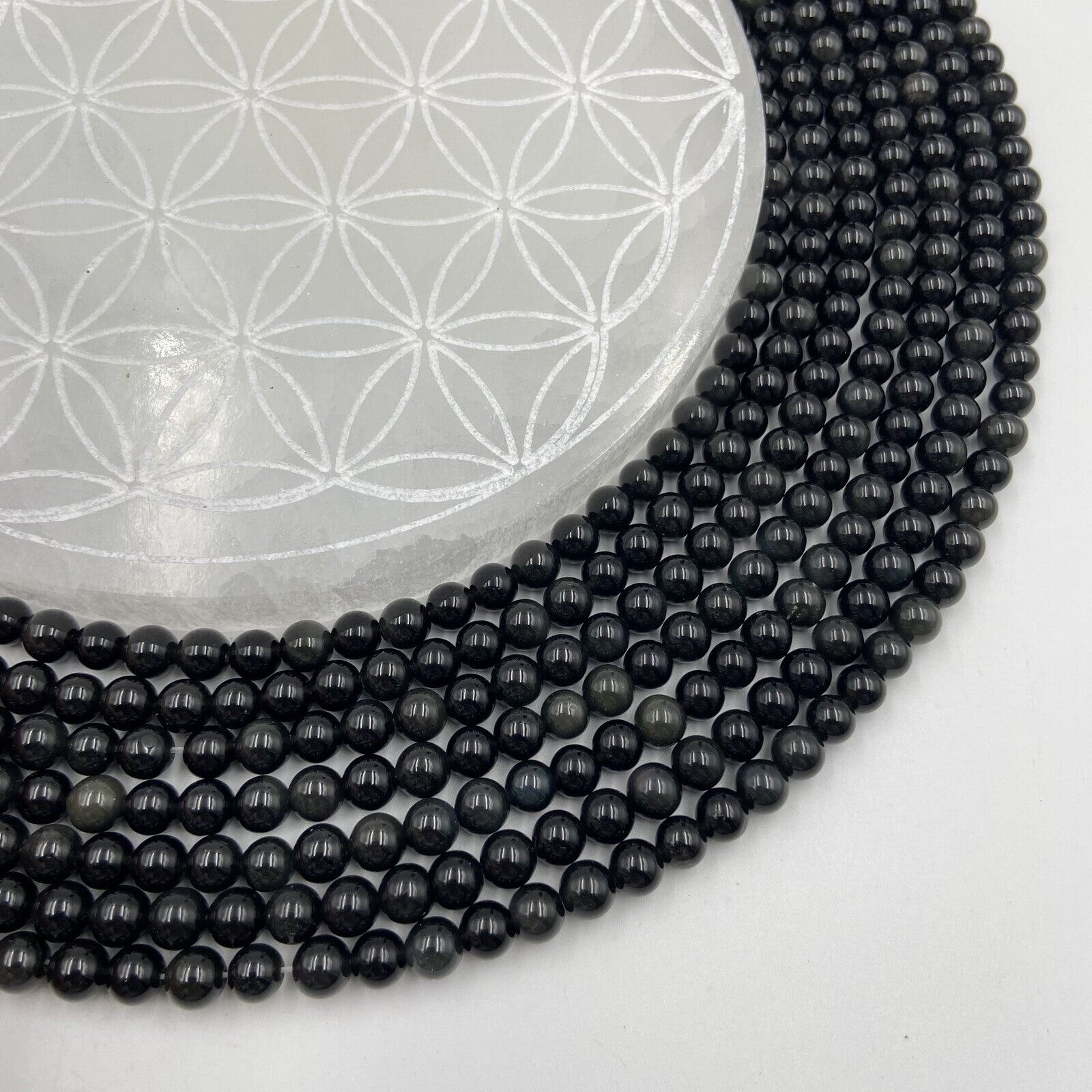 Rang - Schwarzer Obsidian / Regenbogen (6 mm)