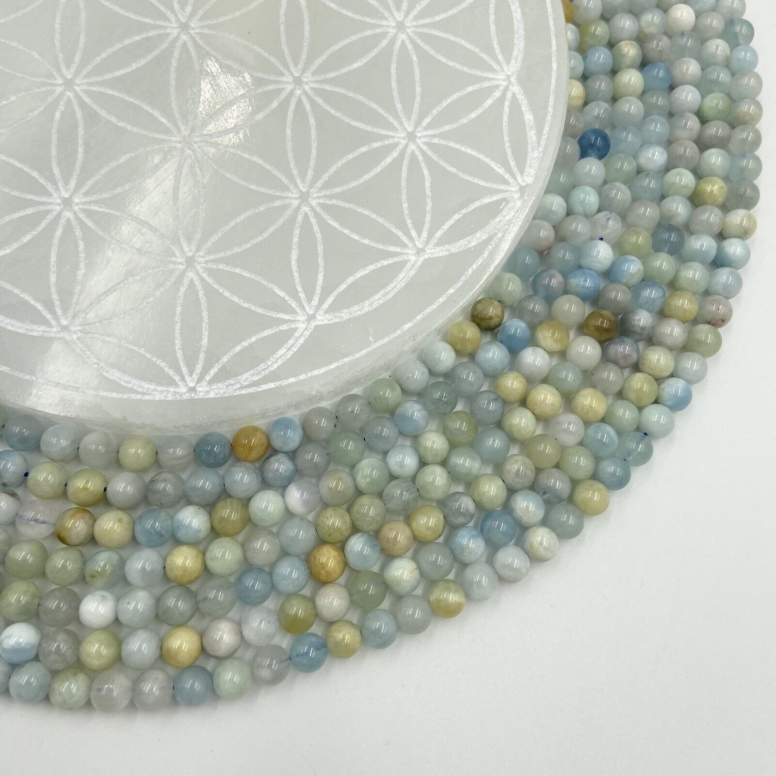 Reihe – Aquamarin (6 mm) – Gemischte Farben