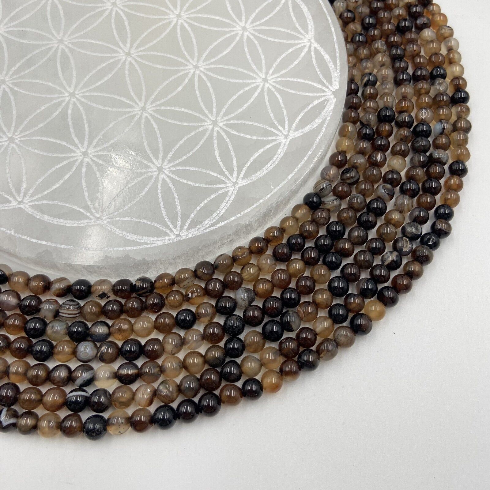 Reihe - Natürlicher gebänderter Achat (6 mm)