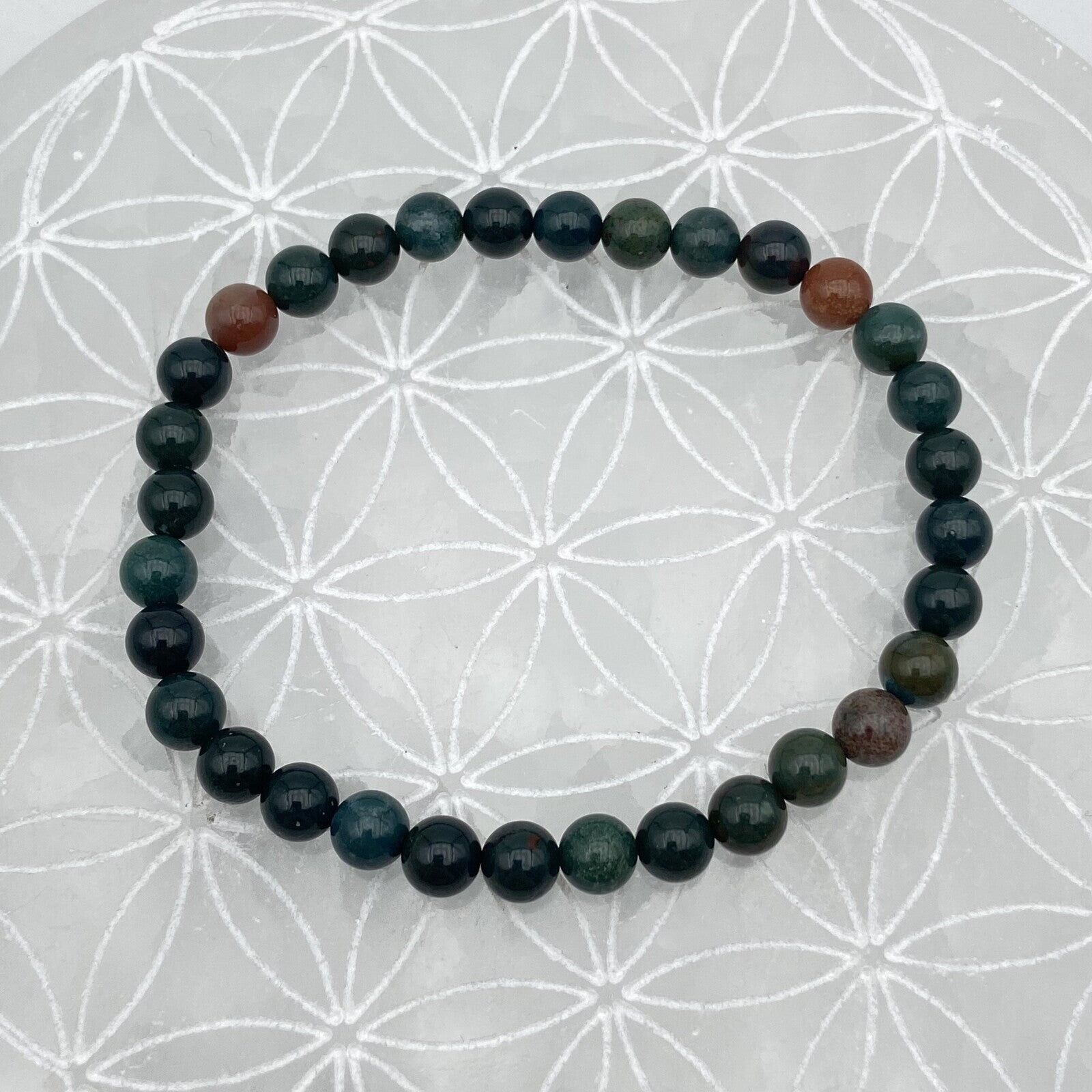 Armband - Heliotrop-Jaspis / Sanguine-Jaspis (6 mm)