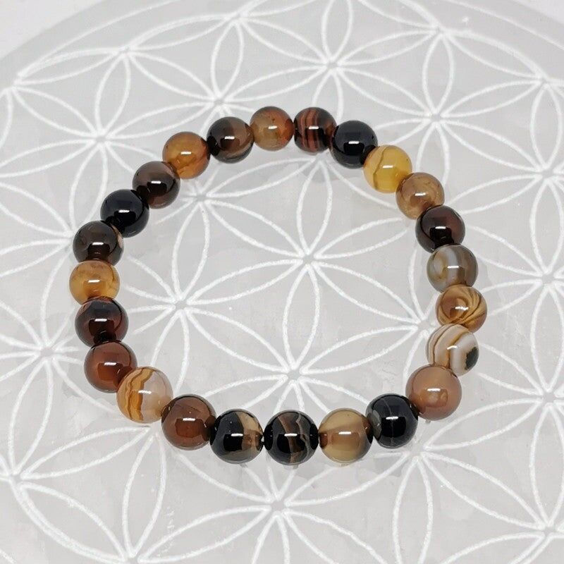 Armband - Natürlicher gebänderter Achat (8 mm)