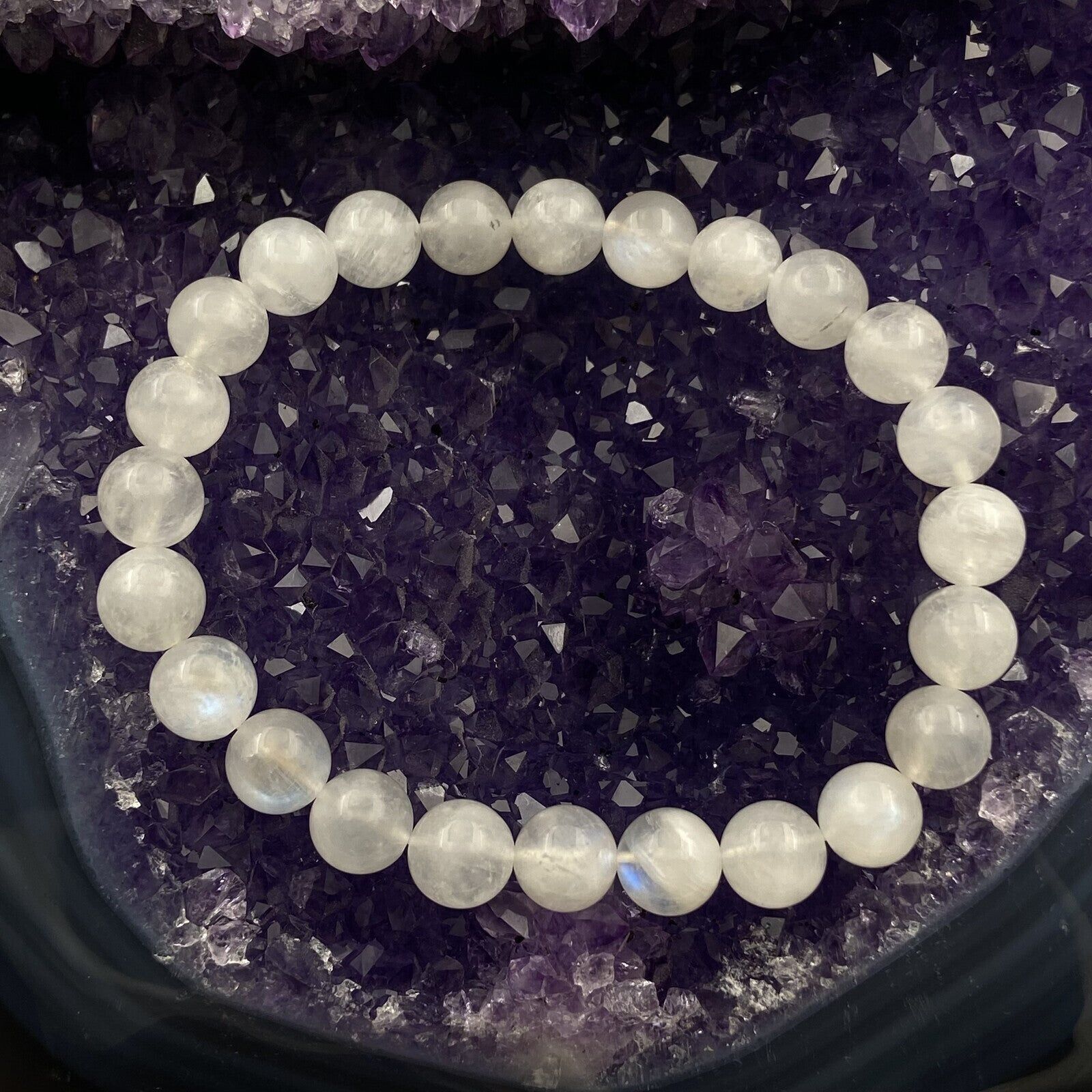 Armband - EXTRA klarer Mondstein (8 mm)