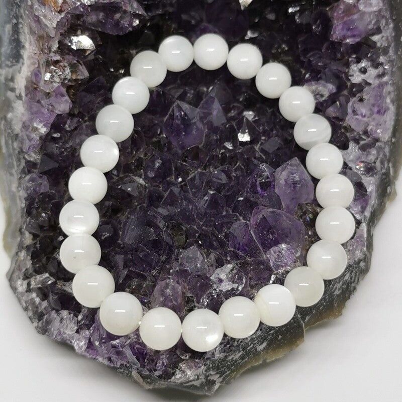 Bracelet - Pierre de Lune Opaque (8 mm)
