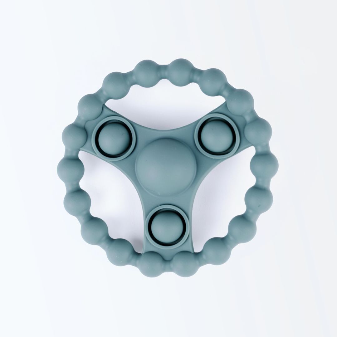 Anillo de dentición de silicona con Pop-it - Verde