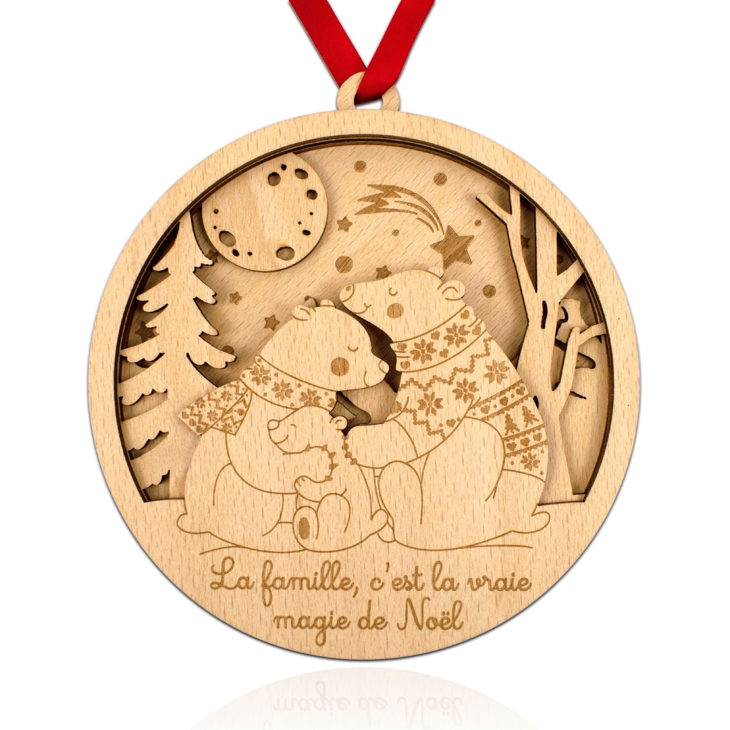 Maxi-Weihnachtskugel „Bärenfamilie“ (2+1) – Weihnachtsdekoration – Geschenkidee