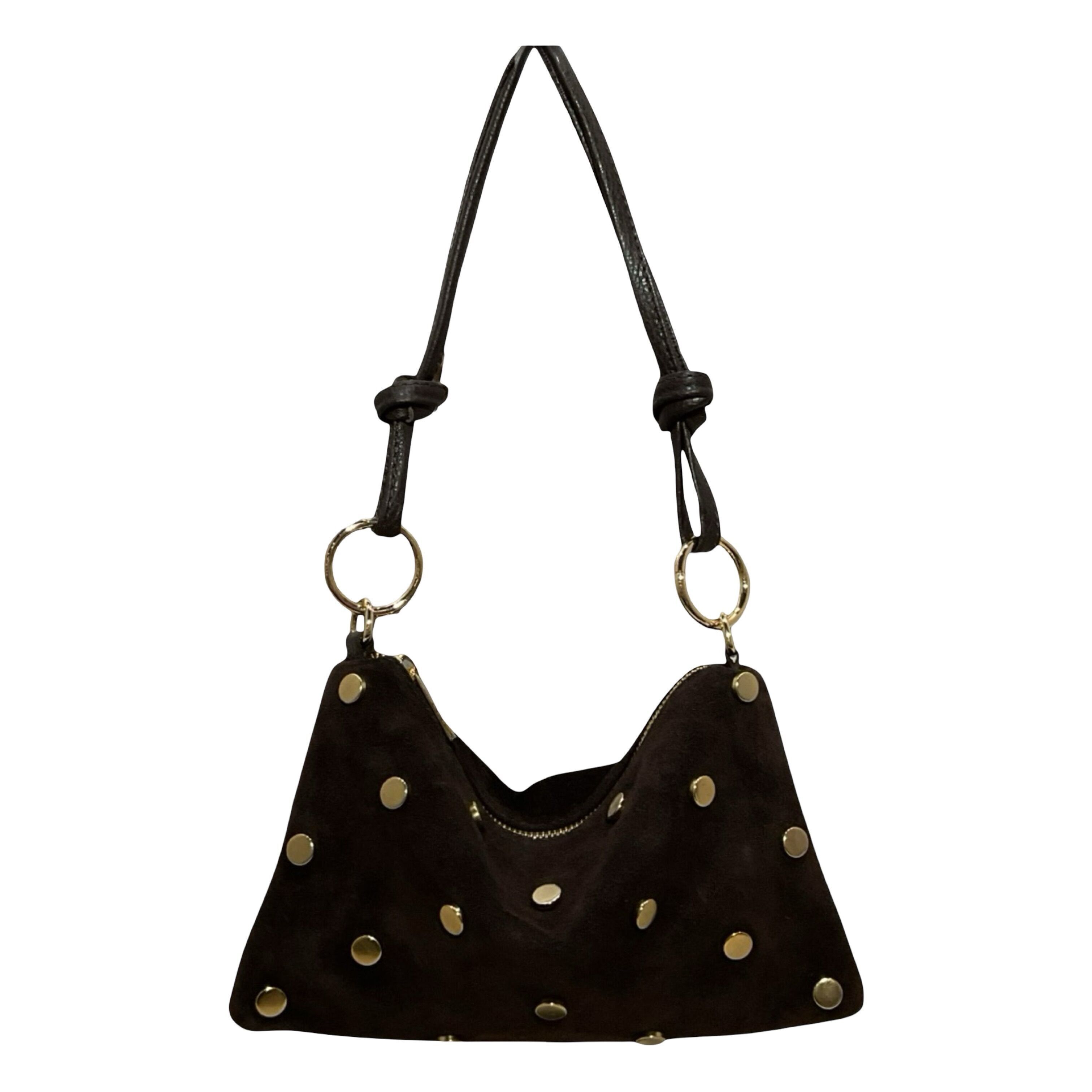 Borsa Seko Mini in pelle scamosciata con borchie