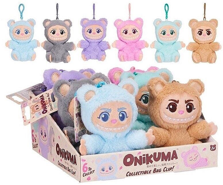 Porta chiave in peluche Onikuma, 6 modelli assortiti da 13 cm presentati (24)