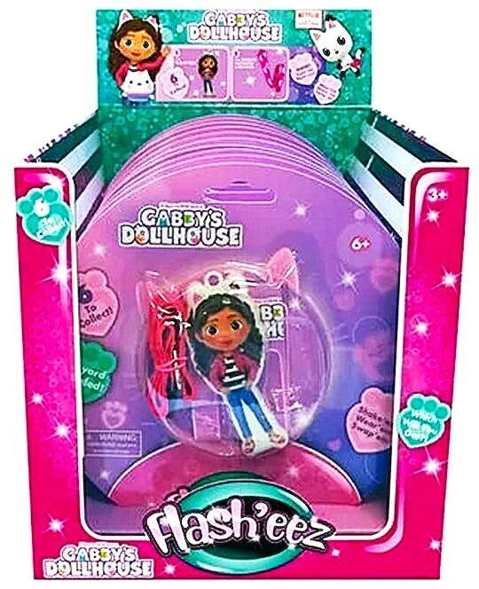 Hasbro Gabby's Dollhouse Flash'Eez - Accessoire de jouet lumineux à collectionner con cordon - Confezione da 6 - Gabby, Pandy Paws, Catrat, Cakey, DJ Catnip et MerCat