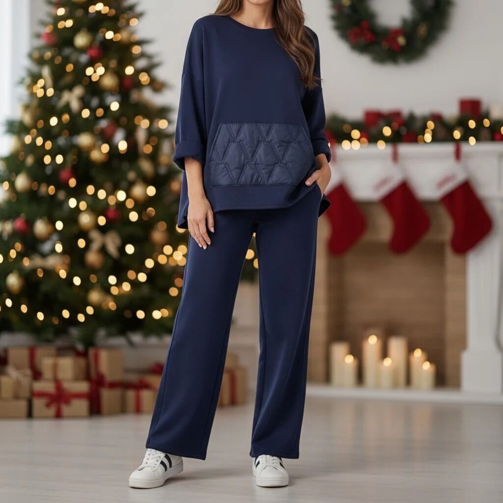 Scuba Side Seam Wide Leg Trousers