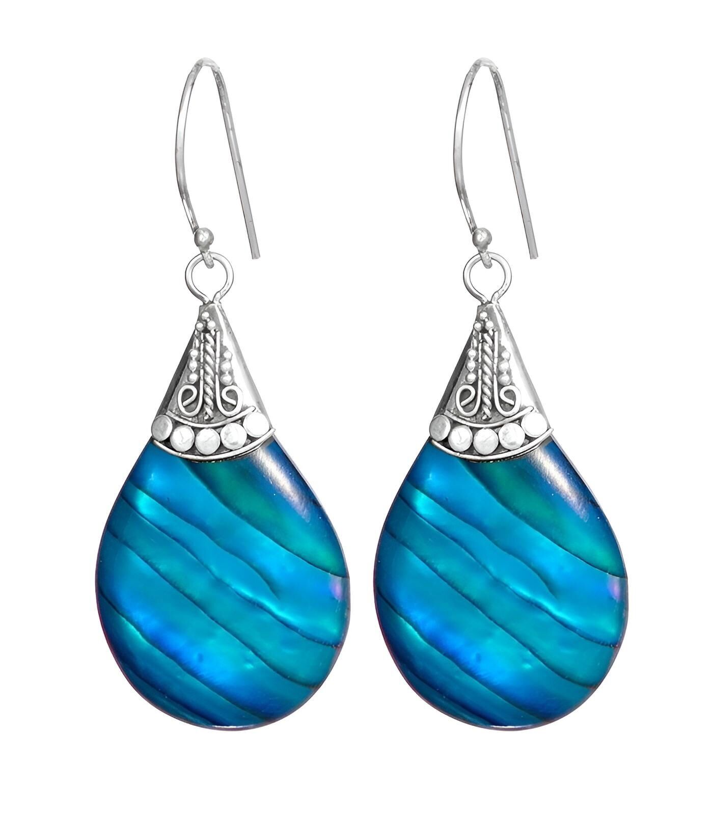 Orecchini in abalone naturale e argento sterling 925