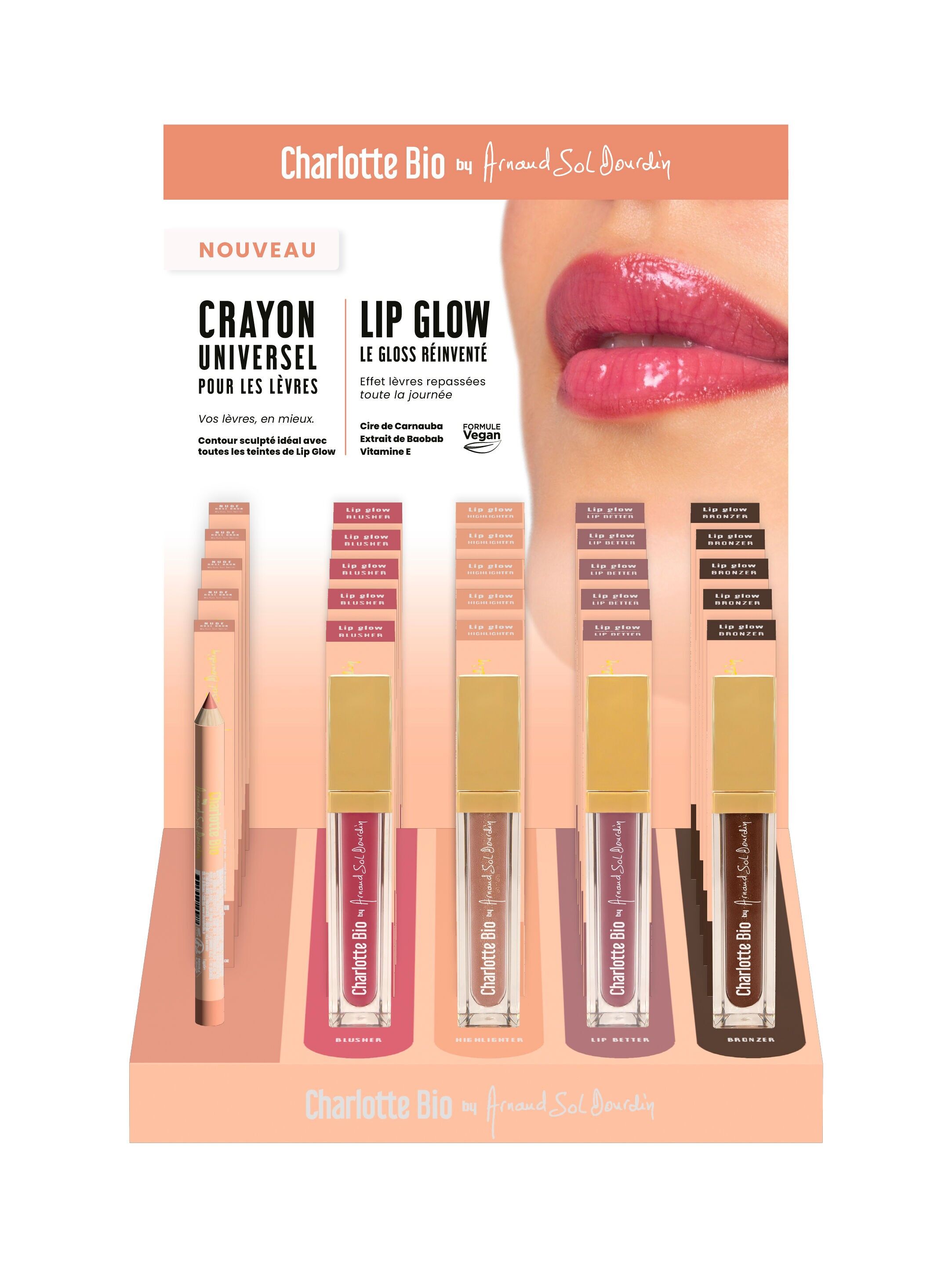 Espositore di matite e matite per labbra