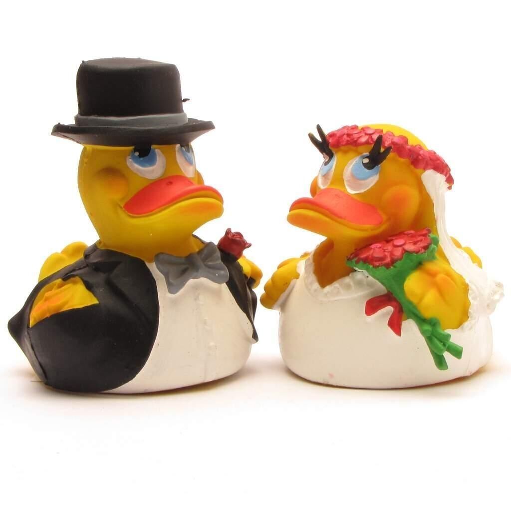 Sposa e sposo di paperella di gomma - paperelle di gomma
