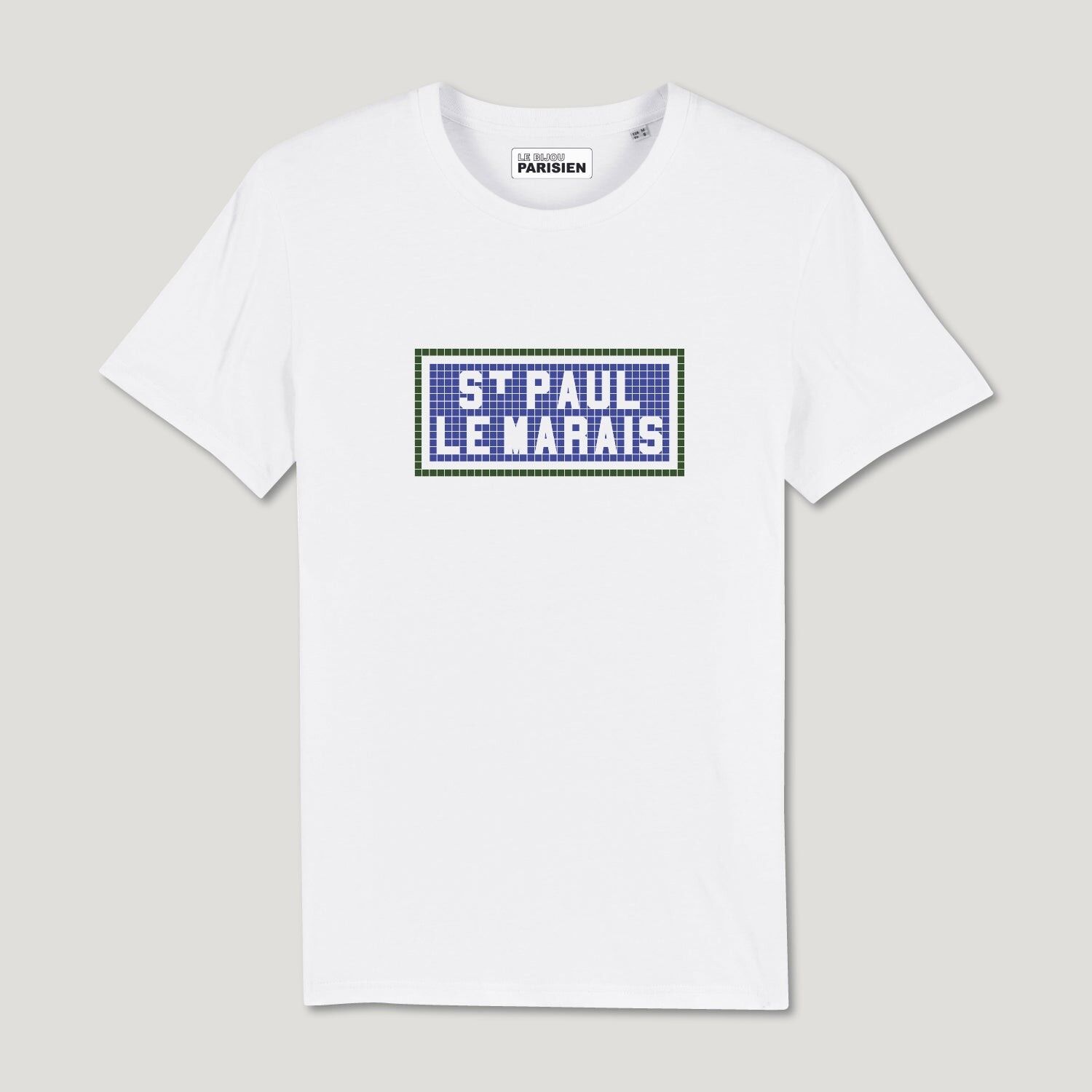 PRINTED ORGANIC COTTON T-SHIRT - ST PAUL LE MARAIS - WHITE