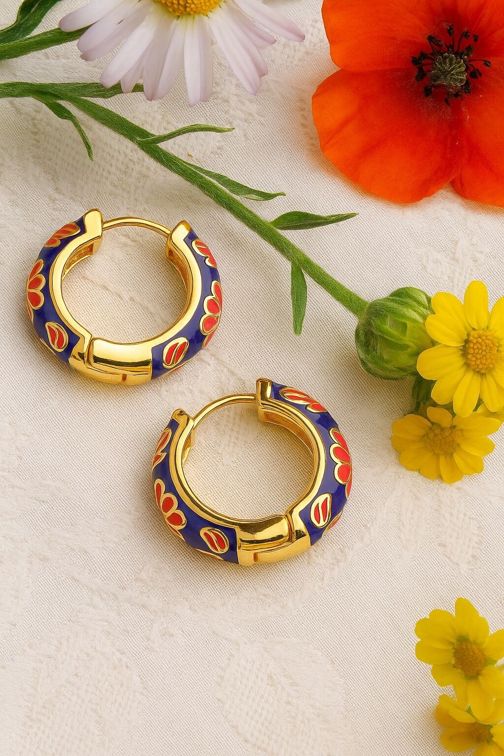 Bohemian floral Hopp earrings