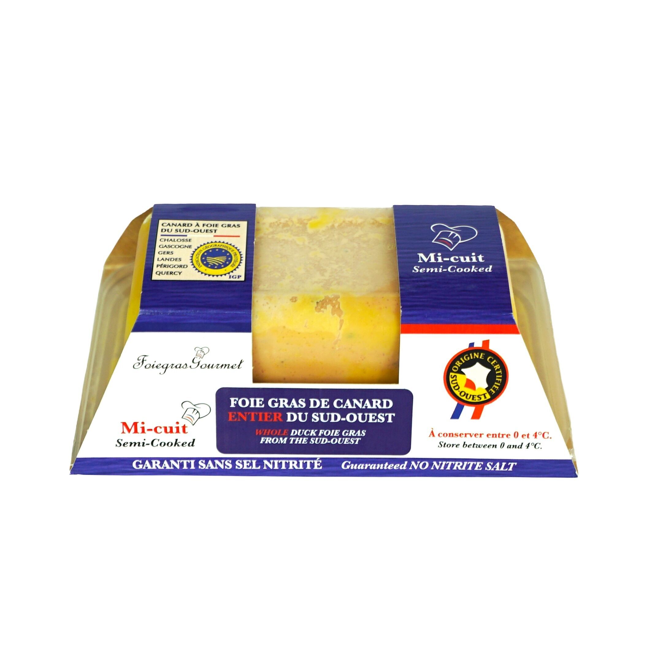 Foie gras d'anatra intero del sud-ovest, semicotto, 250 g