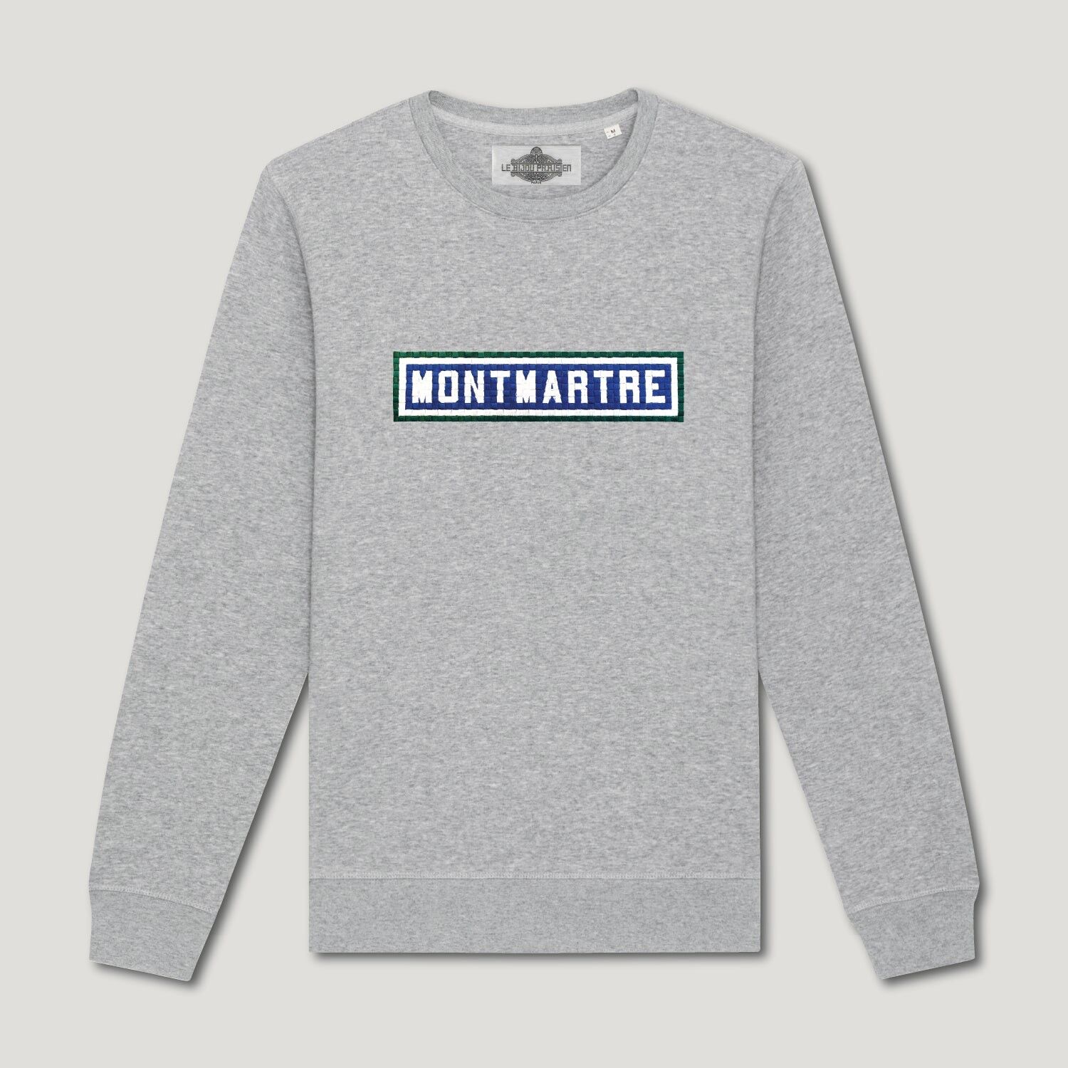 Embroidered Organic Cotton Sweatshirt - Montmartre - Grey