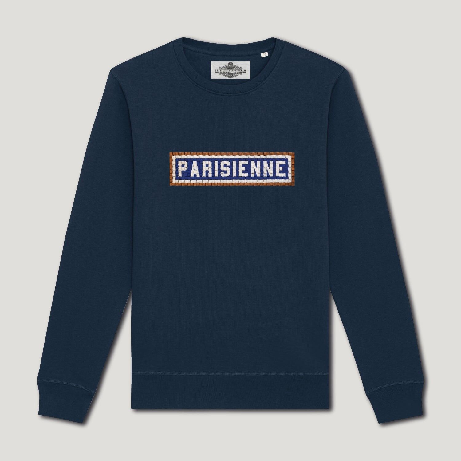 Embroidered Organic Cotton Sweatshirt - Parisian - Navy
