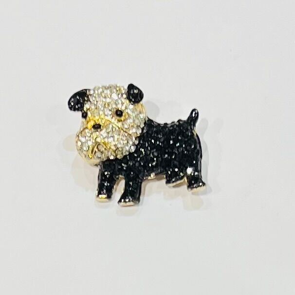 Spilla Bulldog con strass