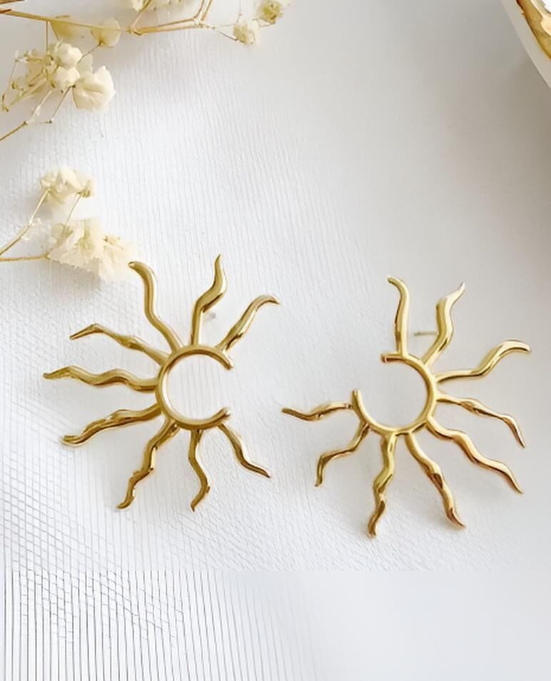Gold Sun Earrings