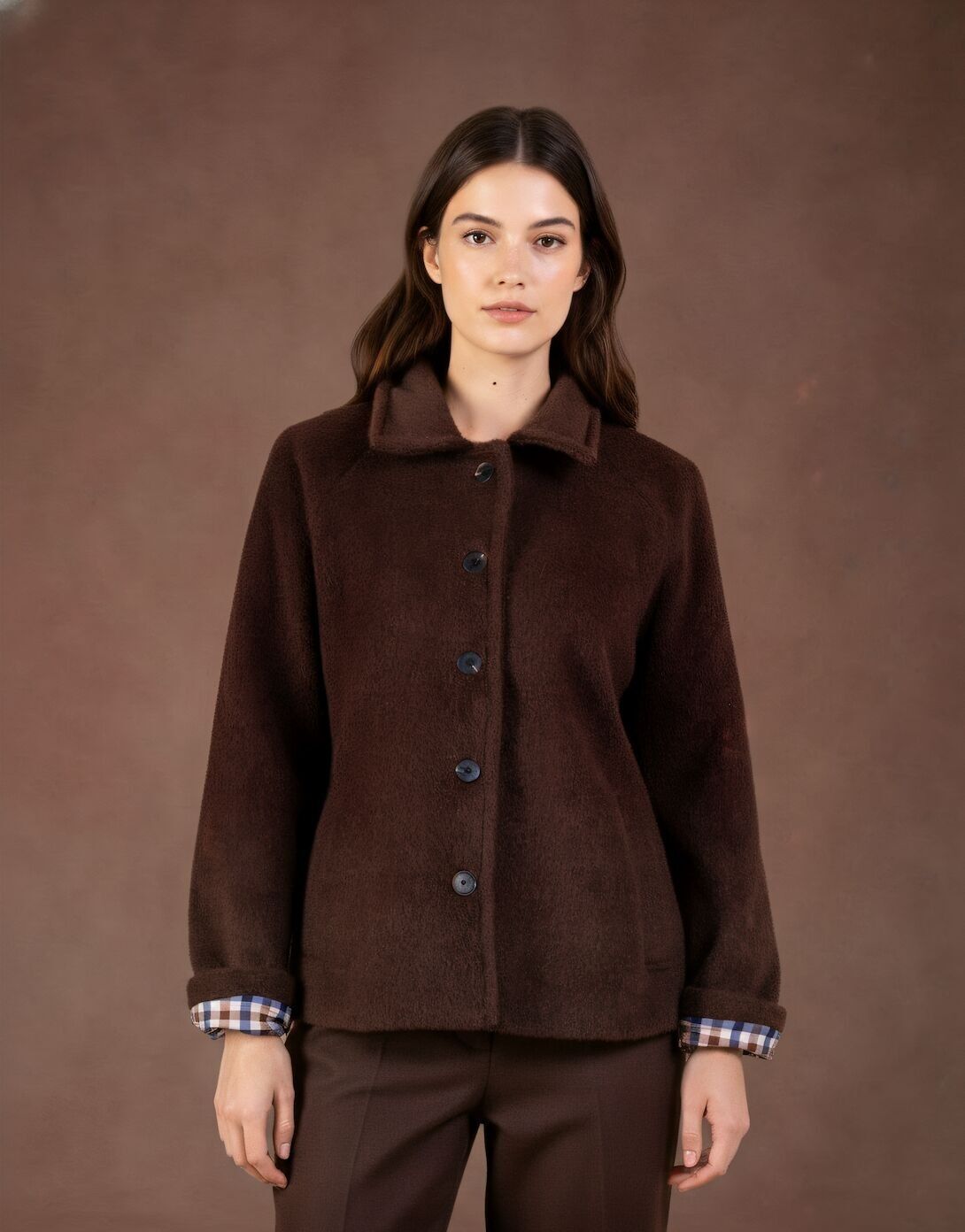 Veste in lana bouclé con doppio cinturino PV2573