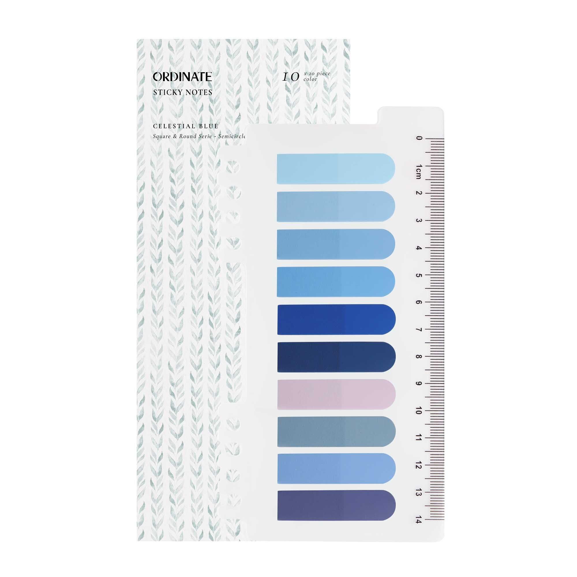 Celestial Blue-Semicircle Design | Ordinate Haftstreifen | Transparente Haftnotizen | sticky notes | Index Tabs klebezettel | annotating supplies