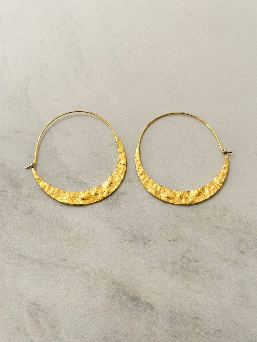 Mayi Hammered Gold  Earrings 
