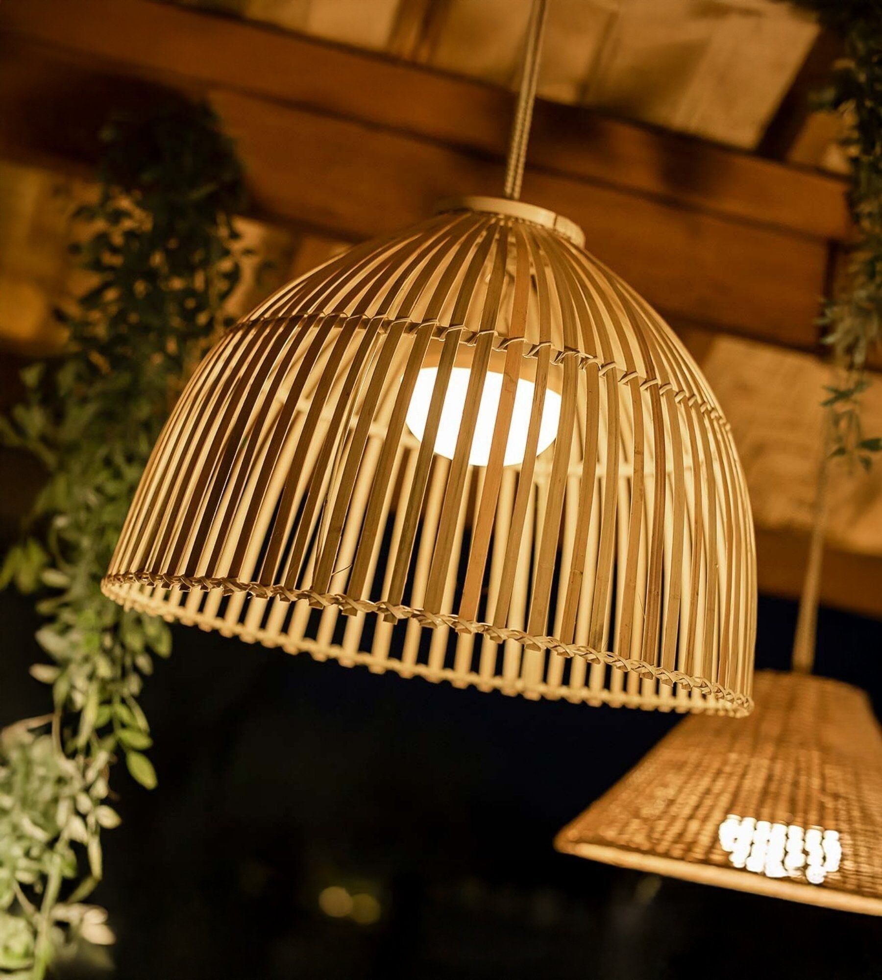 REONA Rechargeable Wooden Pendant Lamp - Nature Design