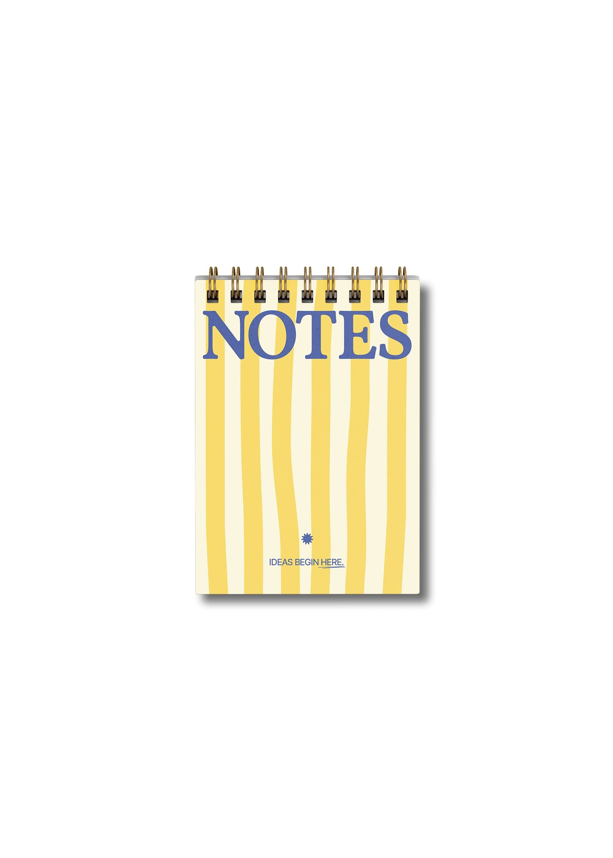 Wirebound Pocket A6 Notepad - Yellow Stripes