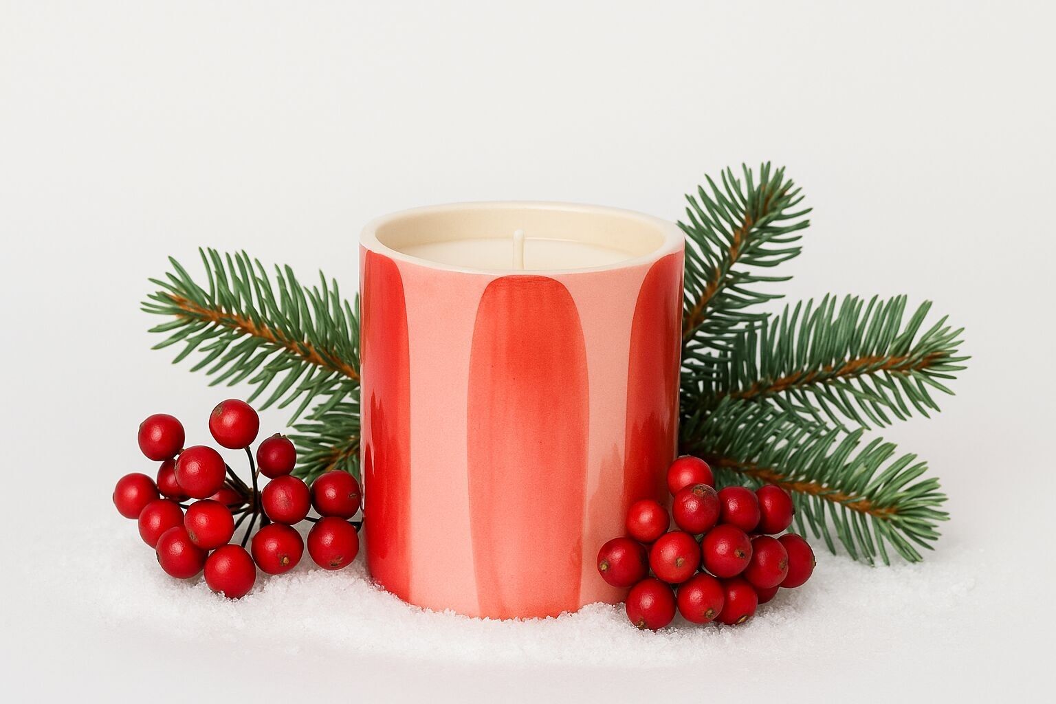 VELA DE NAVIDAD DE BAYAS ROJAS