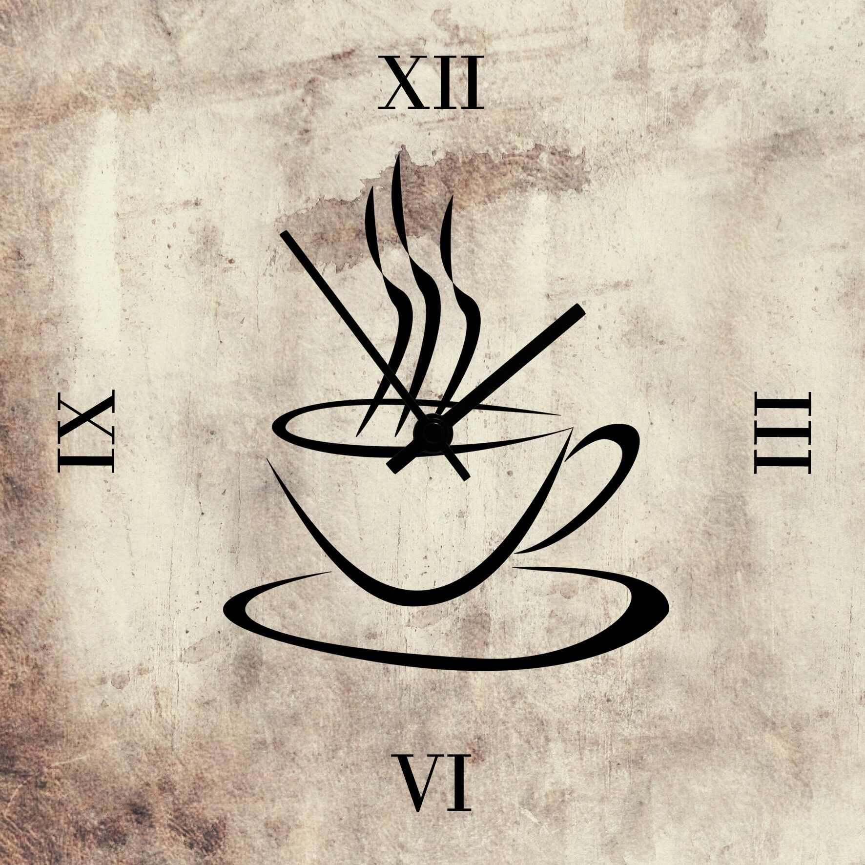 Orologio in vetro, motivo: 08, circa 30x30 cm