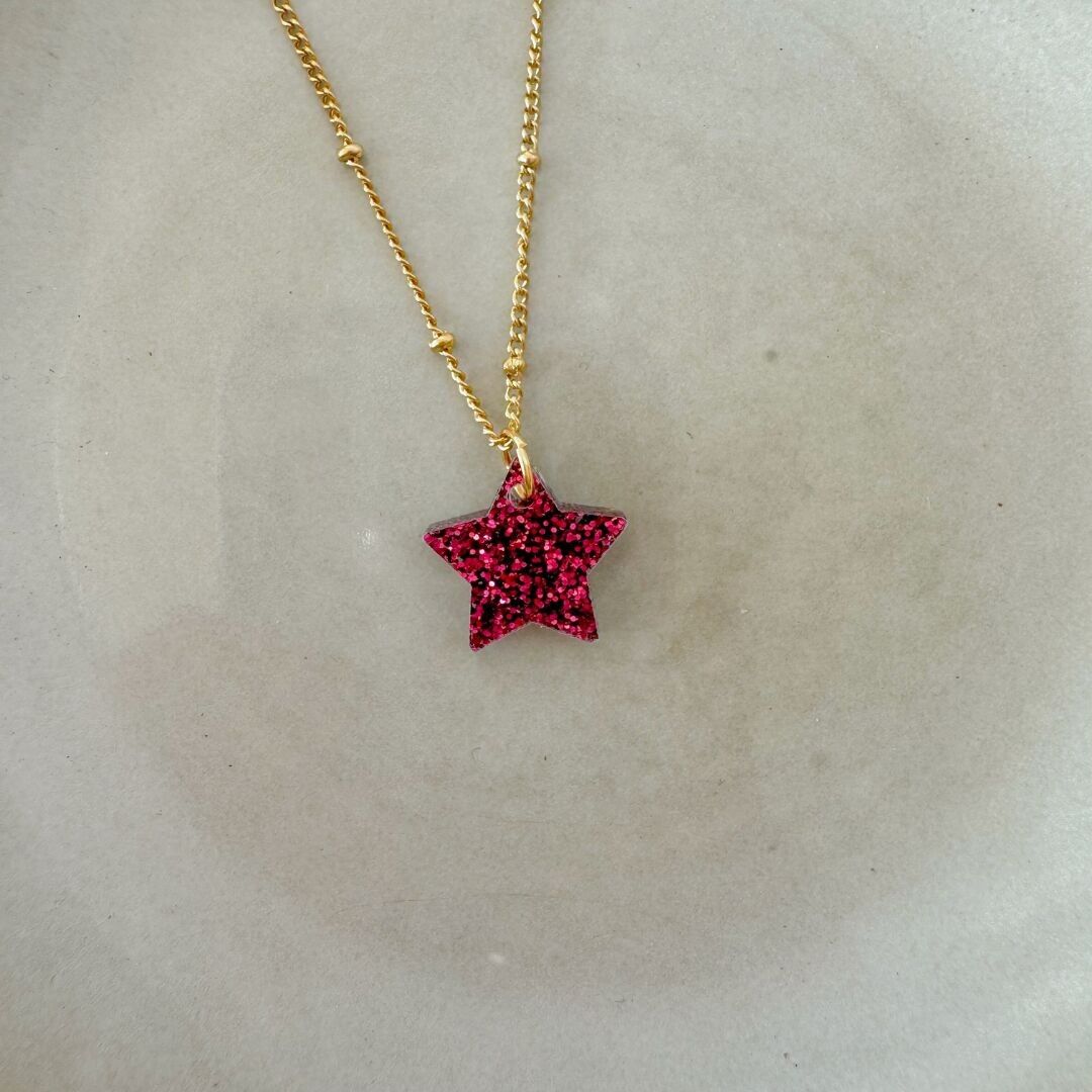 Festliche Leuchtanhänger-Halskette | Star-Wine