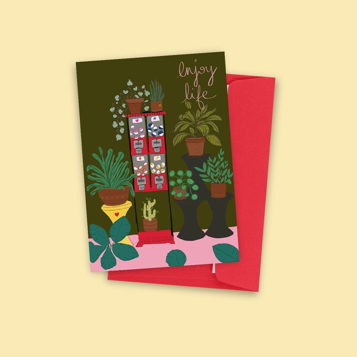 Vintage Gashapon Postkarte