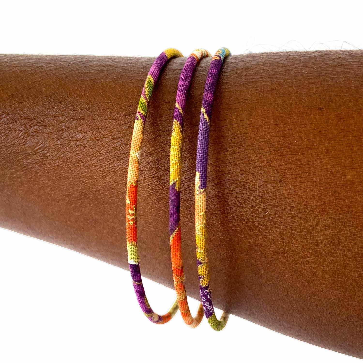 Feines japanisches botanisches lila Armband