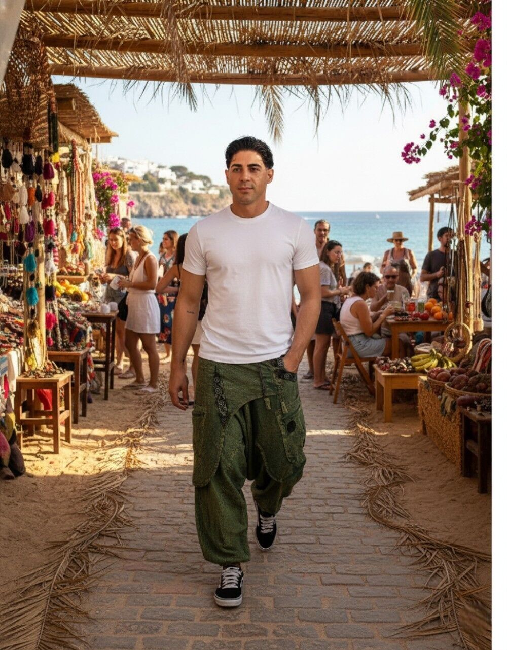 Pantaloni afghani in cotone Boho da uomo | Kimago