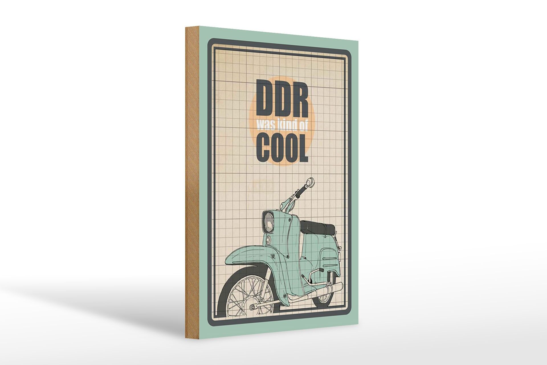 Holzschild Retro 20x30 cm DDR was kind of cool Mofa Deko Schild