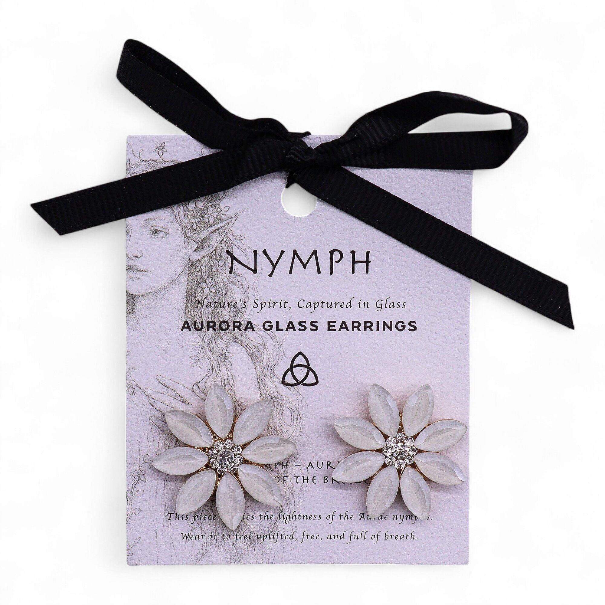 Orecchini vintage in cristallo - Fiori - Perla